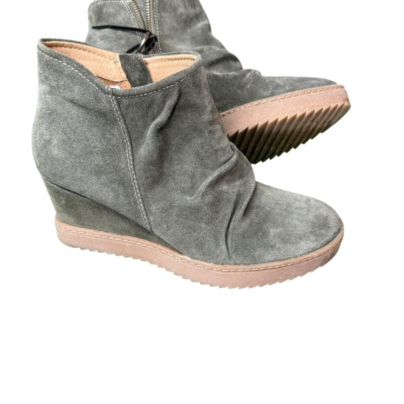Söfft Suede Wedge Booties | Size 9 | Gray Side-Zip Ankle Boots NWT - Picture 4 of 6